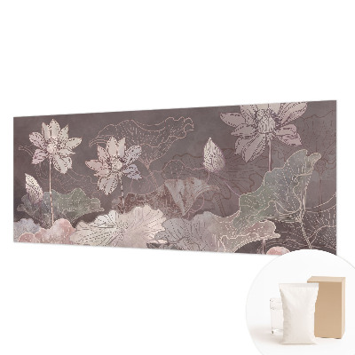Wall mural for bedroom featuring a peaceful botanical design