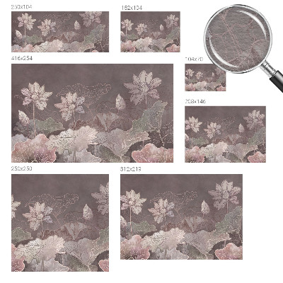 Wall mural for bedroom featuring a peaceful botanical design