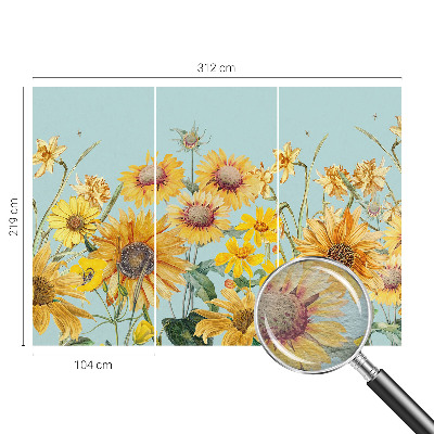 Bedroom wall mural wallpaper with a summer garden design