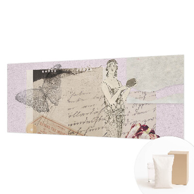 Large wall mural wallpaper with a nostalgic collage design
