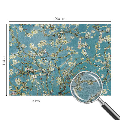Large wall mural with flowering branches design