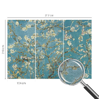 Large wall mural with flowering branches design