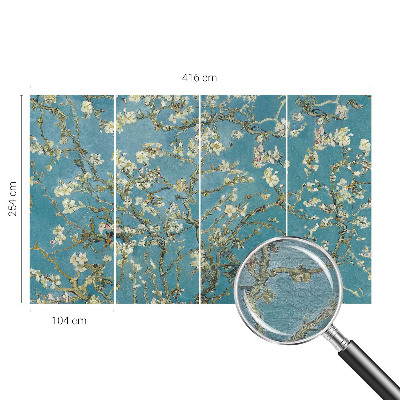 Large wall mural with flowering branches design