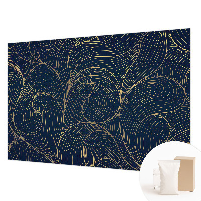 Custom size wall mural with a wavy motif