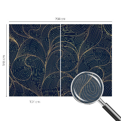Custom size wall mural with a wavy motif