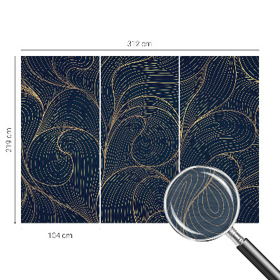 Custom size wall mural with a wavy motif