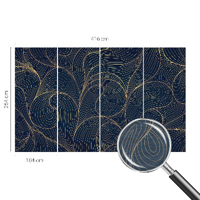Custom size wall mural with a wavy motif