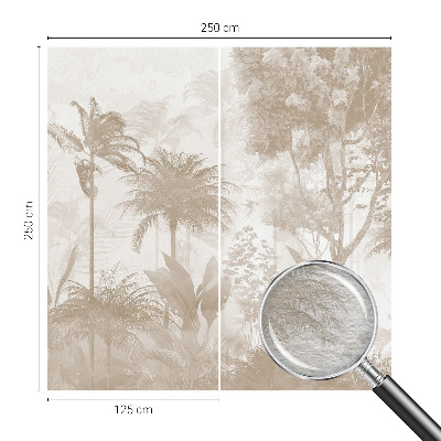 Modern wall mural for living room with a tropical landscape design