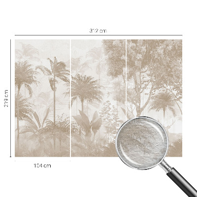 Modern wall mural for living room with a tropical landscape design