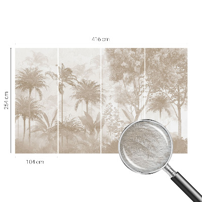 Modern wall mural for living room with a tropical landscape design
