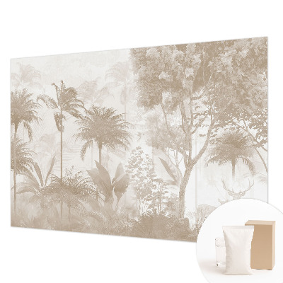 Modern wall mural for living room with a tropical landscape design