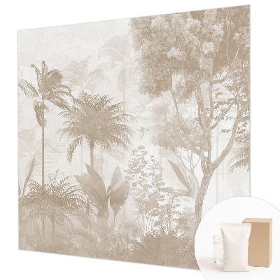 Modern wall mural for living room with a tropical landscape design