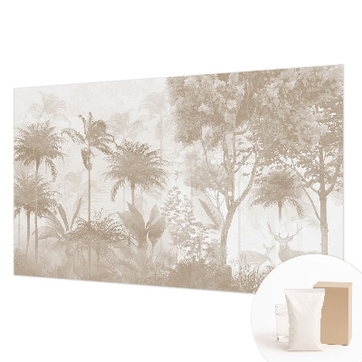 Modern wall mural for living room with a tropical landscape design
