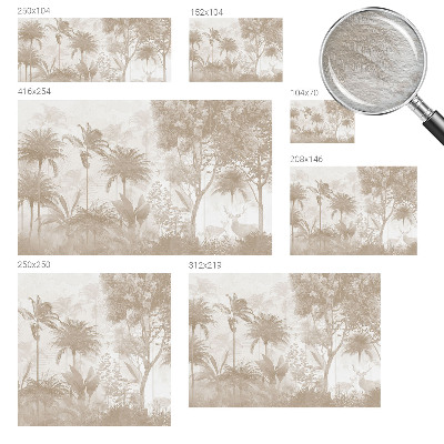 Modern wall mural for living room with a tropical landscape design