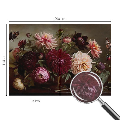 Modern wall mural for bedroom featuring a floral majesty design