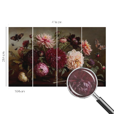 Modern wall mural for bedroom featuring a floral majesty design
