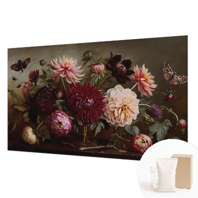 Modern wall mural for bedroom featuring a floral majesty design