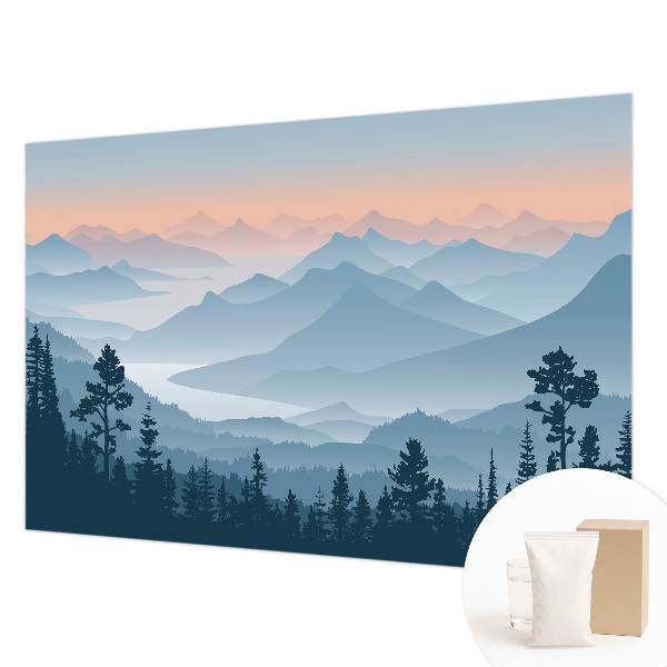Modern wall mural with a mountain panorama