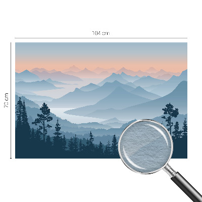 Modern wall mural with a mountain panorama