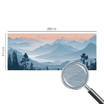 Modern wall mural with a mountain panorama
