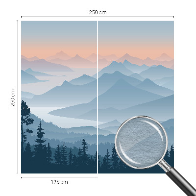 Modern wall mural with a mountain panorama