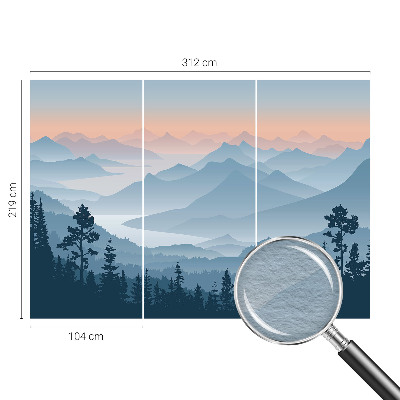 Modern wall mural with a mountain panorama