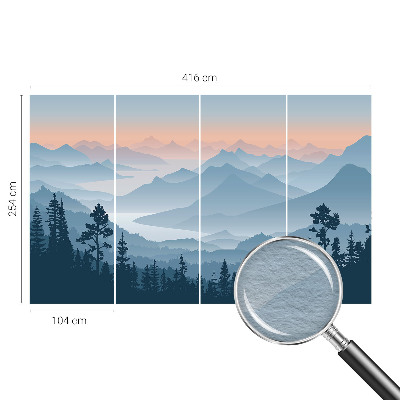 Modern wall mural with a mountain panorama