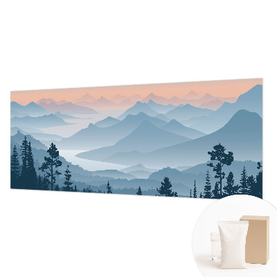 Modern wall mural with a mountain panorama