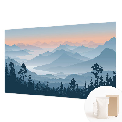 Modern wall mural with a mountain panorama