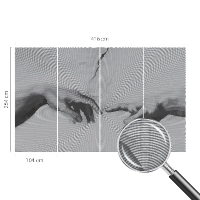 High quality wall mural wallpaper with a hypnotic hands design