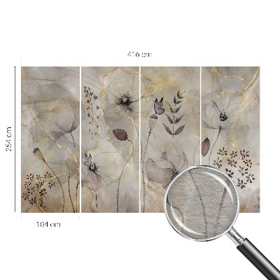 Premium wall mural for bedroom with a delicate floral pattern