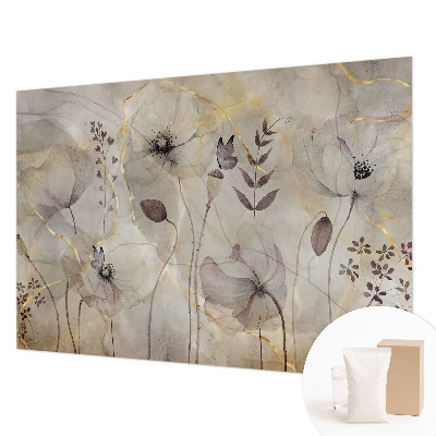 Premium wall mural for bedroom with a delicate floral pattern