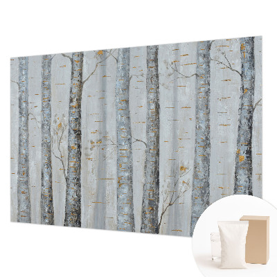 Premium photo wallpaper with a birch trees motif