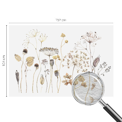 Non-woven wall mural with a wildflower design
