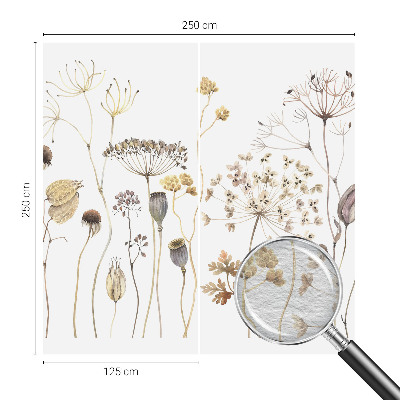 Non-woven wall mural with a wildflower design