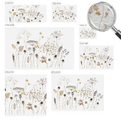 Non-woven wall mural with a wildflower design