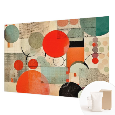 Decorative wall mural for living room with a colorful abstract design