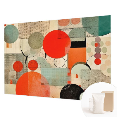 Decorative wall mural for living room with a colorful abstract design