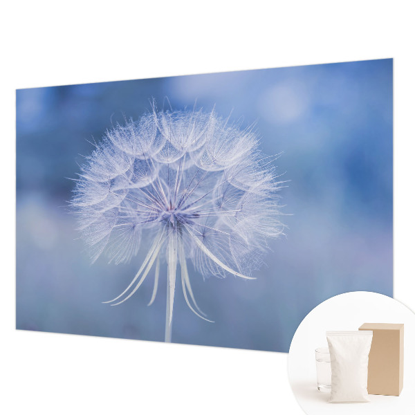 Non-woven photo wallpaper with a delicate blue design