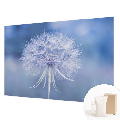 Non-woven photo wallpaper with a delicate blue design