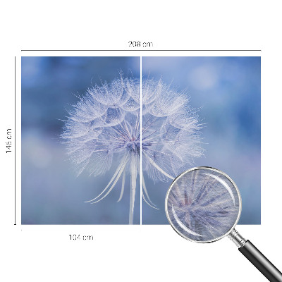 Non-woven photo wallpaper with a delicate blue design