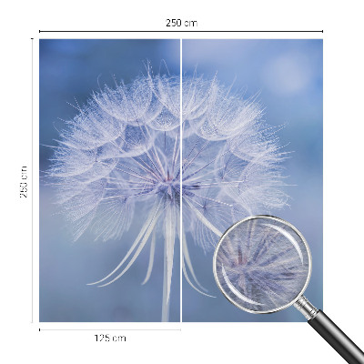 Non-woven photo wallpaper with a delicate blue design