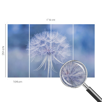 Non-woven photo wallpaper with a delicate blue design