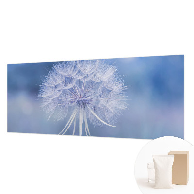 Non-woven photo wallpaper with a delicate blue design