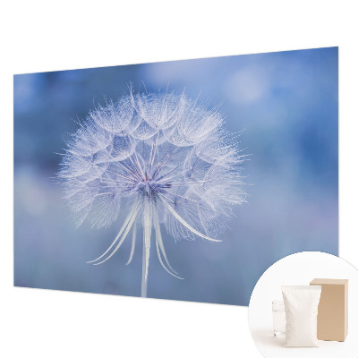 Non-woven photo wallpaper with a delicate blue design