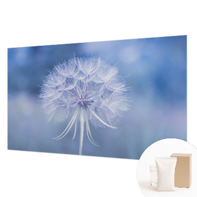 Non-woven photo wallpaper with a delicate blue design