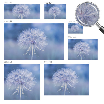 Non-woven photo wallpaper with a delicate blue design