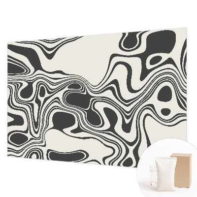 Wall mural with a dynamic lines design