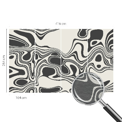 Wall mural with a dynamic lines design