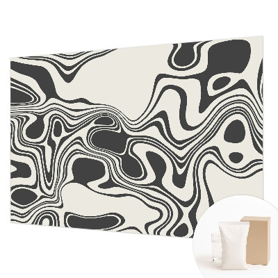 Wall mural with a dynamic lines design